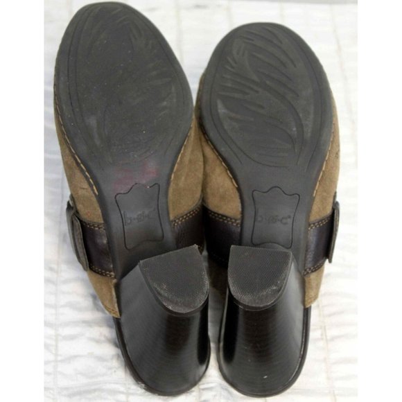 BOC Handcrafted Brown on Brown Leather Buckle Mule Sz10 SlipOn Comfort Shoe Clog - Picture 9 of 10